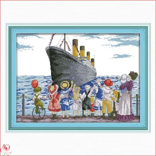 Sent Ship Out Of The Harbor Patterns Counted 11CT 14CT DIY Chinese Cross Stitch Kit Embroidery Needlework Kit Home Deco Craft