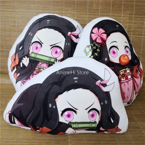 Kamado Nezuko Plush Doll Anime Demon Slayer Kimetsu No Yaiba Figure Pillow Double Sided Case Cosplay Plushies Toy 45cm Gift
