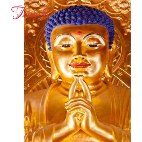 Full square&round diamonds 5D diamond embroidery Buddha statue diamond painting cross stitch rhinestone mosaic decoration gift