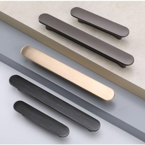 European Wardrobe Door Zinc Alloy Handle Gold/Black/Gray Solid Simple Cabinet Door Handle American Furniture Hardcase Handle