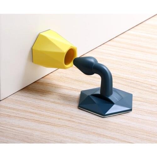 2 Colors Silicone Door Stop Stopper Home Adhesive Door Wall Bumper Practical Floor Protective Pad Holder Wall Protectors Bumper