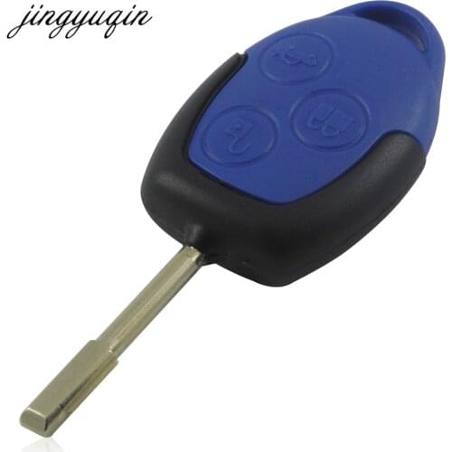 Jingyuqin Replacement 3 Button Transit Connect Set Remote Key Shell For Ford Blue Case