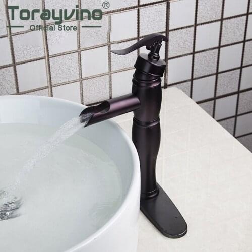 Bathroom Wash Basin Faucet Single Hole Deck Mounted Matte Black Sink Faucet Brass Tap Hot & Cold Mixer Taps Brass Faucets