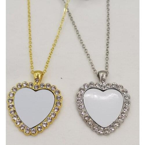 Sublimate Blank Necklace Pendant Using Diamond Pendant Heat Transfer Photo Gift