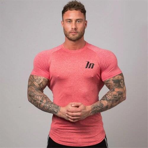 Compression Superelastic Skinny T-shirt Mens Gyms Fitness Workout Quick dry t shirt Male Summer Tee Tops Jogger Brand Clothing