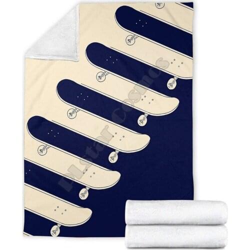 Premium Skateboard Fleece Blanket 3D full printed Wearable Blanket Adults/kids Fleece Blanket Sherpa Blanket Drop Shipping 05