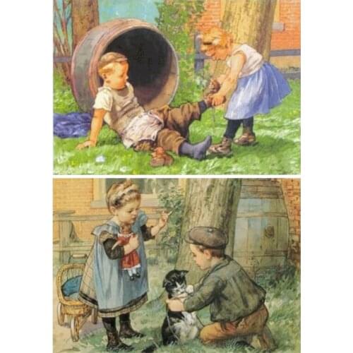 Yumeart 5D Diy Diamond Painting Cross Stitch Children Old School Rhinestone Full Square Diamond Embroidery Needlework Art Crafts