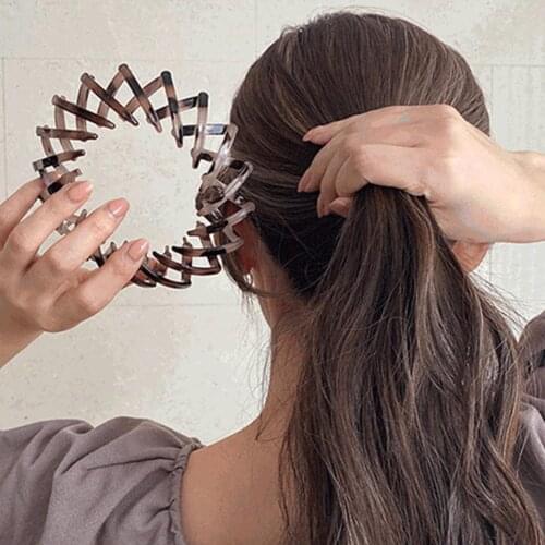 Fashion Claw Clip Women Bird Nest Expanding Crystal Tail Hairband Holder Clips Claw Pins Hairdresser Ponytail Hairpin Hair Claw