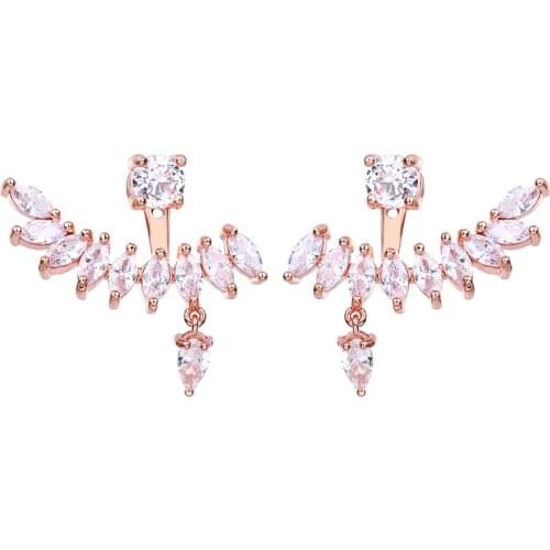 Bettyue Charm Fashyion Hight Quality AAA Zircon Three Colors Wings Shape Jewelry Earrings For Woman Gothic Style Wedding Gifts