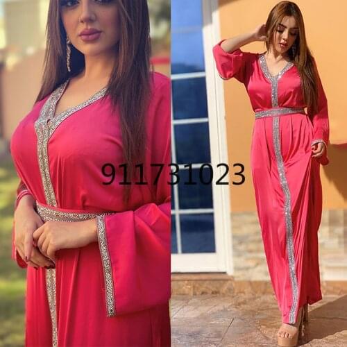 Womens Long Muslim Dress Moroccan Caftan Evening Gowns Abaya Turkey Arabic Dresses Djellaba Femme 2021 Islamic Clothing Bubu