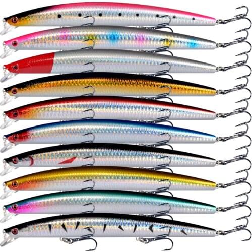 New 10pcs/lot Fishing Lures 18cm 24g Minnows lure Carp Fishing 10 Colors Plastic Hard Baits Bass Crankbait Wobbler Fishing bait