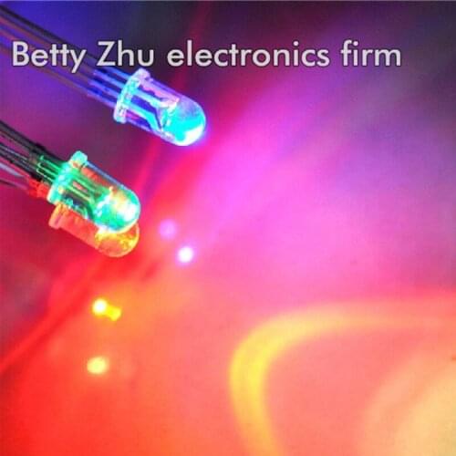 100PCS/LOT 5MM LED full-color RGB light-emitting diode red, green and blue color common anode four legs
