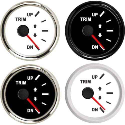2'' 52mm Up to Dn Marine Boat Trim Gauge 0-190ohm Trim Meters fit Marine Yacht Boat with Red Backlight 12V 24V