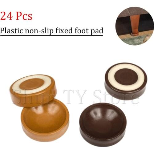24 Pcs Plastic Furniture Pads Cabinet Bottom Pads Chair Feet Floor Protectors Non-slip Furniture Feet Table Leg Covers