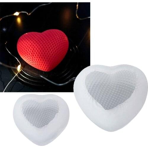 3D Grids Love Heart Epoxy Resin Mold Home Ornaments Silicone Mould DIY Crafts Jewelry Decoration Casting Tools