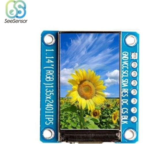 1.14 inch IPS HD TFT ST7789 Drive IC 135*240 4-Wire SPI Port Full Color LCD OLED Module Display Screen 8Pin