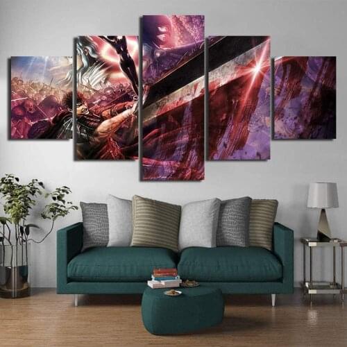 5 Piece Wall Art Canvas Anime Manga Figure Pictures Warrior Posters And Prints Modern Home Bedroom The Wall Decoration Paintings