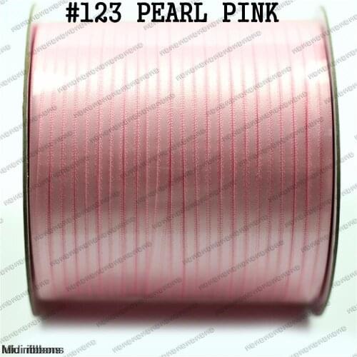 500 yards/Roll 3mm Double Face Satin Ribbon Solid Color Satin Ribbon DIY Handmade Hair Accessories #123 Pearl Pink