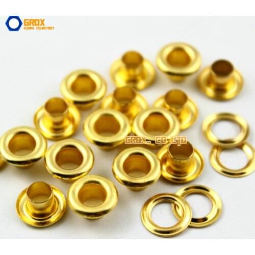 800 Set 9*4.5*5mm (Outer diameter * Inner diameter * Height) Gold Round Eyelet Grommet