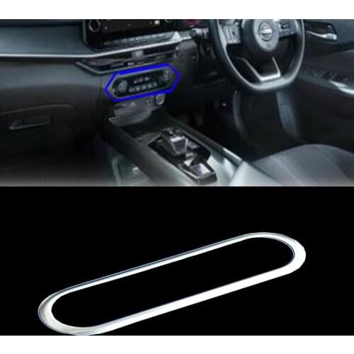 ABS Chrome Car Air Condition Vent Frame For 2021 2022 Nissan Note13 Switch panel cover accessory silvery 1pcs/set