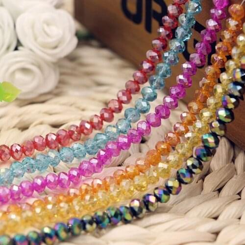 Free Shipping 6MM 98 piece/lot Crysta beads Bicone Loose Spacer Bead Cut Faceted Glass Stand Beads Fashion Jewelry