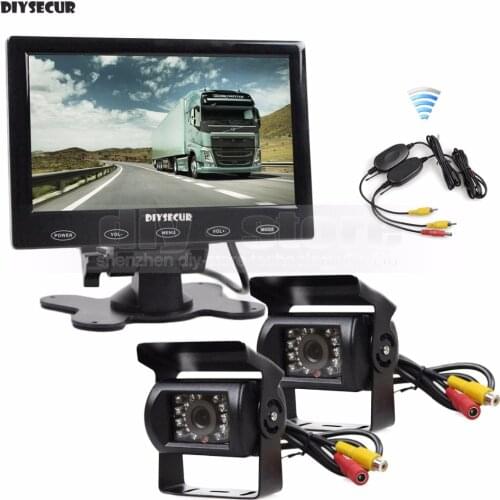 DIYSECUR Wireless 7" Touch Monitor Rear View Kit Backup Waterproof CCD Car Camera Kit System for Horse Trailer Motorhome