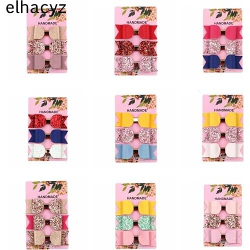 10sets/lot Mermaid Hair Bow Glitter Hair Clip Rose Gold Sparkly Leather Pretty Clip for Headband Hairpin Princess Party Headwear