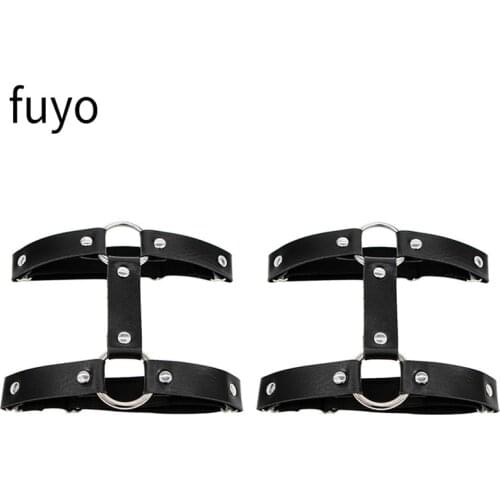 Women Sexy Elasticity Heart Round Leather Harness Tight Suspender Punk Strap Leg Ring Garter Belts Bondage Belt