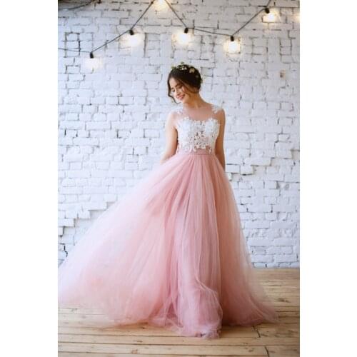 Elegant Wedding Skirt Light Pink A Line Tutu Skirt Vintage Long Maxi Tulle Court Train Lady Skirt Floor Length Elastic band