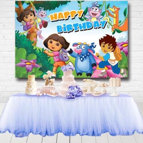 Dora The Explorer Photography Backgrounds Brave Girls Safari Jungle Birthday Party Backdrops For Photo Studio Custom