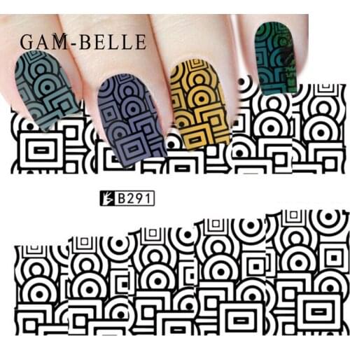 GAM-BELLE 1 Sheet Rose /Stripe Series 3D Sticker Nail Art Stickers Decals DIY Beauty Creative Nail Decorations
