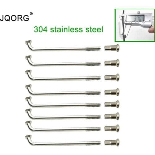 JQORG 8G Diameter 3.7mm Spokes 304 Stainless Steel J-BEND Motorcycle Spokes Lighting Sliver Color Electric Motorcycle Spokes