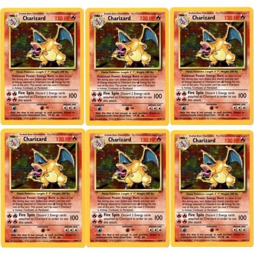 Charizard Pokemon Cards 11Pcs DIY Pikachu HP Mew Vulpix Raichu Blastoise Flash Cards Game Pokemon Collectible Cards Toys