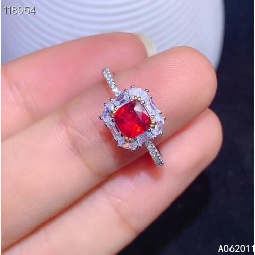 KJJEAXCMY fine jewelry natural Ruby 925 sterling silver fashion new adjustable gemstone women ring support test hot selling