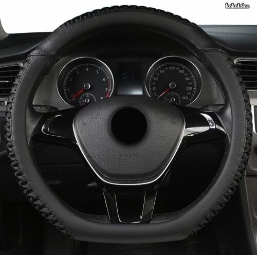 Kokololee Leather Car Steering Wheel Cover For Jeep Renegade Wrangler jk tj Grand Cherokee Compass Patriot