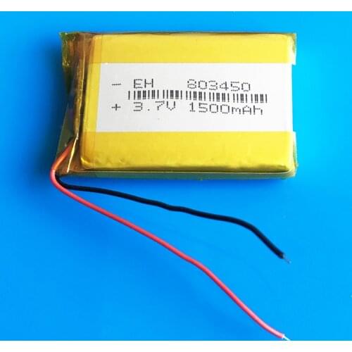 3.7V 1500mAh 803450 lipo polymer lithium li ion rechargeable battery for MP3 GPS navigator DVD recorder headset e-book camera