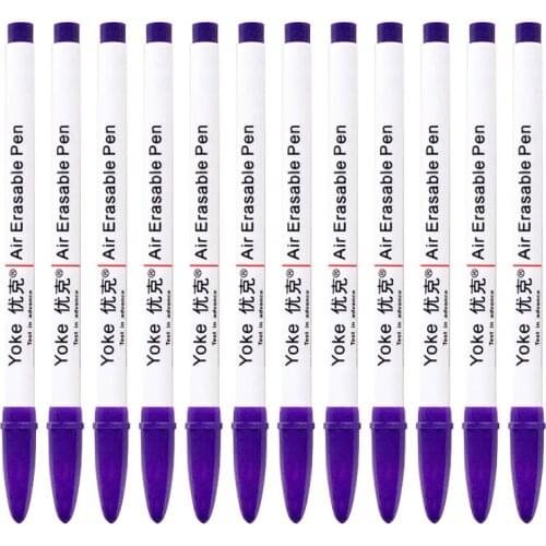 12 Pieces Purple Fabric Cross Stitch Grommet Marker Erasable Air Water Pen 15cm