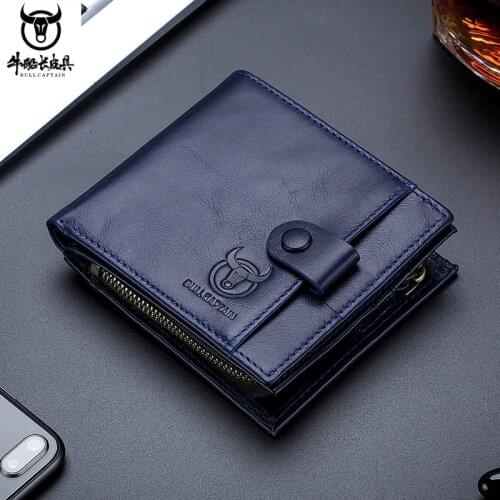Mens Leather Wallet Short Horizontal Head Layer Leather Wallet Casual Multifunctional Wallet Retro Wallet Card Case