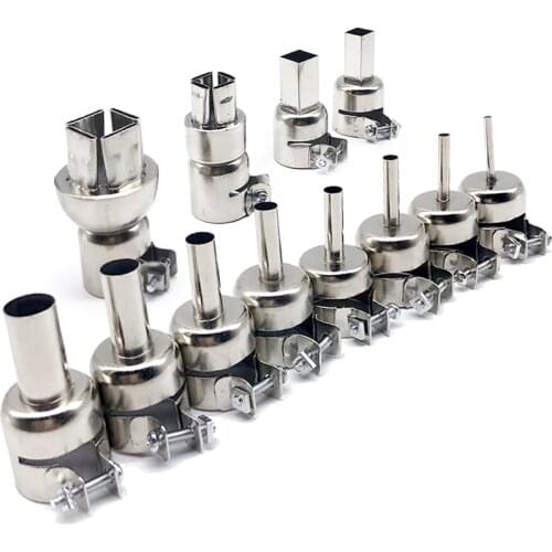 12PCS Universal Each Kind Specification Hot Air Gun Nozzles Kit BGA Soldering Station Rework Stations Nozzle Welding Accessories