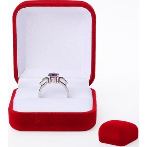 New Square Red Velet Wedding Diamond Rings Jewelry Packaging Gift Box Earings Necklace Jewellery Organizers 21 Styles Available