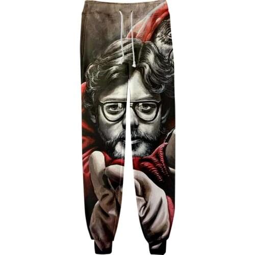 Fashion New Products La Case De Papel Elastic Trousers Money Paper House Loose Jogger Harajuku Hip Hop Street Pants Streetwear