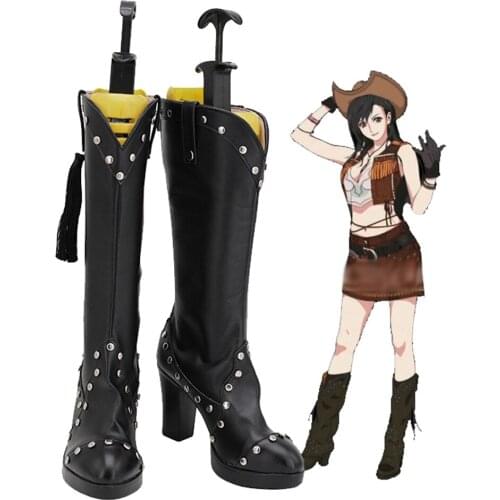 Final Fantasy VII Tifa Lockhart Cosplay Shoes Boots Costume Props Halloween Carnival Accessories Shoes Custom