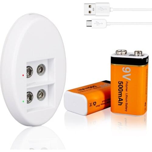 PALO Original 9V 500mAh li-ion Rechargeable battery 9v lithium battery for Multimeter Microphone Toy Remote Control