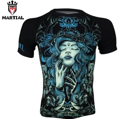 Martial :Virgo original design rashguard gym tshirt men sports shirts sports compression clothing