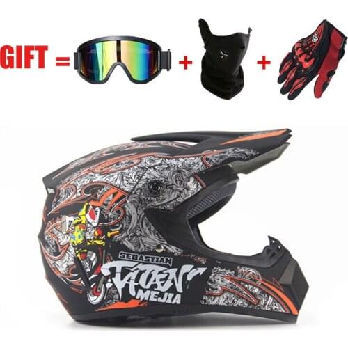 Send 3 pieces gift motorcycle helmet children off-road helmet bike downhill AM DH cross helmet capacete motocross casco