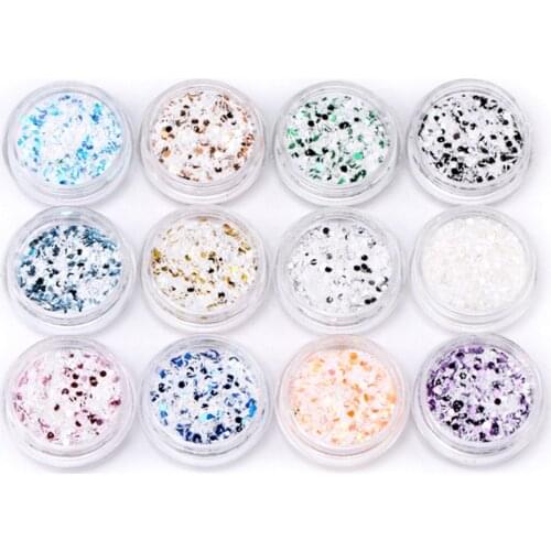 Snow Powder Nail Art Confetti Glitter Sets Decoration Party Sequins Dot Nails Glitter Dust Paillette Flakes Makeup Decor Crafts