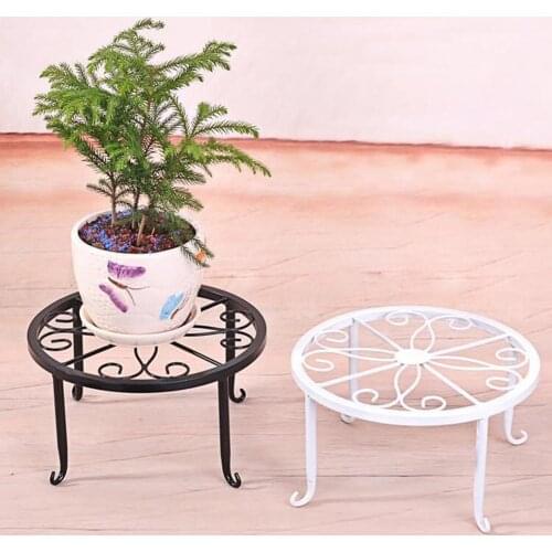 Wrought Iron Flower Pot Rack Flower basion Display Home Decor Round Plant Stand Floor Potted Stander Create Garden Balcony self