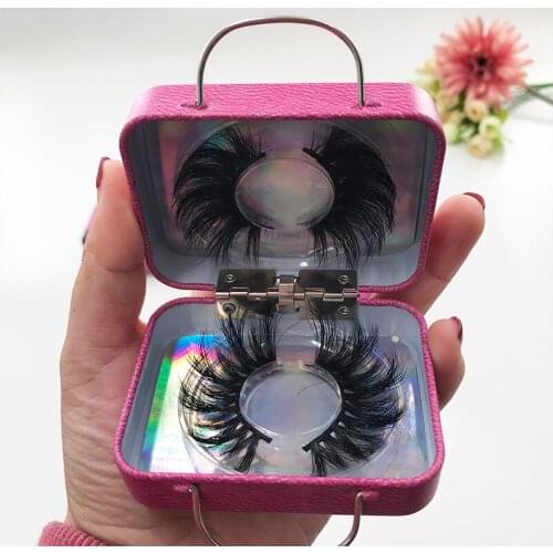 Hand lashes bag new style eyelashes box stainless steel pink vintage tote bag 10/pieces lot packaging custom logo label