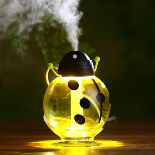 Home Car Ornament Beetle Aromas Humidifier Essential Oil Diffuser LED Light Air Purifier Interior Auto Ornament Accessories