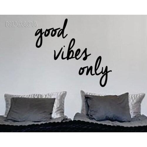 Good Vibes Only Text Quote Vinyl Decor Wall Sticker Yoga School Decal Living room Bedroom Home Decor Poster JG3989